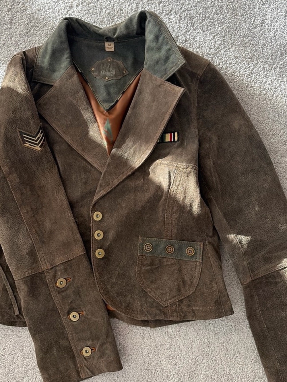 Wilsons Leather Brown Suede Military-Style womans Jacket